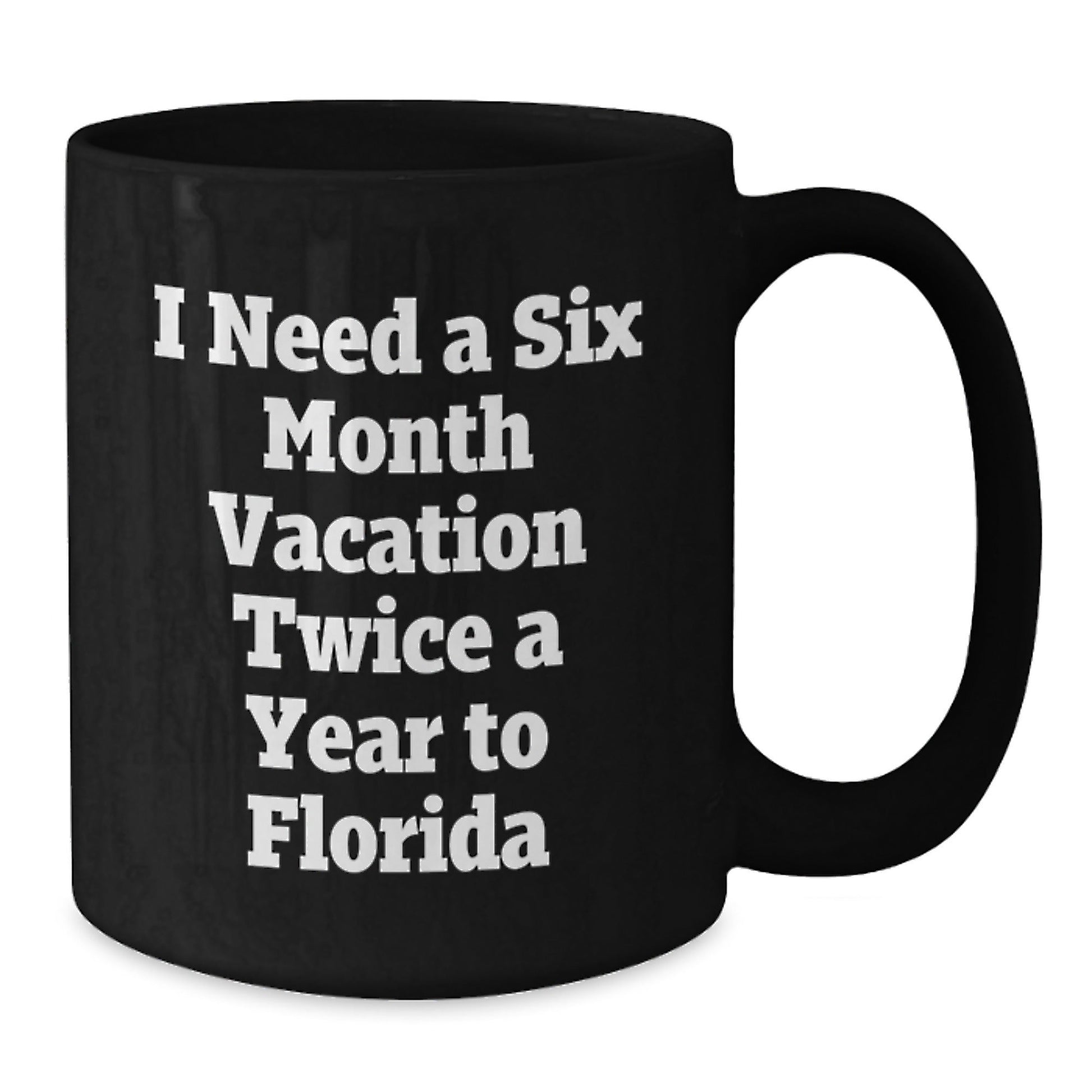 Florida Dreams Gifts for Her Friends, I Need A Six Month Vacation Twice A Year To Florida Funny Mug for Graduation, Gifts from Women to Florida Lovers - Victory Thru Vision