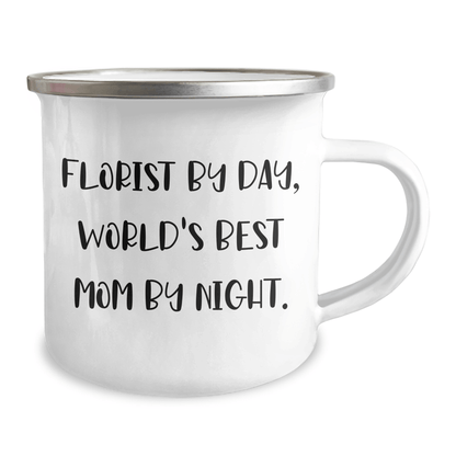 Florist's Favorite Camping Mug, Funny Quote Gifts from Family to Florist, Father's Day Unique Gifts - Victory Thru Vision 