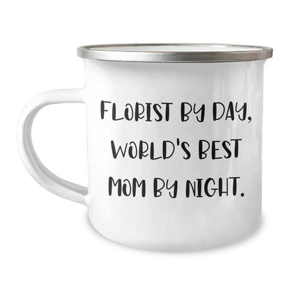 Florist's Favorite Camping Mug, Funny Quote Gifts from Family to Florist, Father's Day Unique Gifts - Victory Thru Vision 