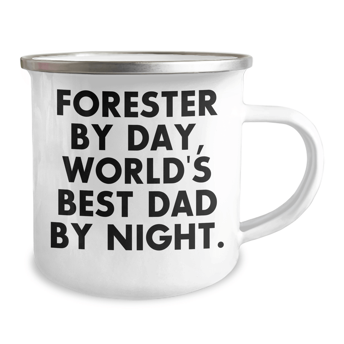 Forester Gifts - Funny Camping Mug, Forester By Day, World's Best Dad By Night. Gifts from Family, Perfect for Father's Day - Victory Thru Vision 
