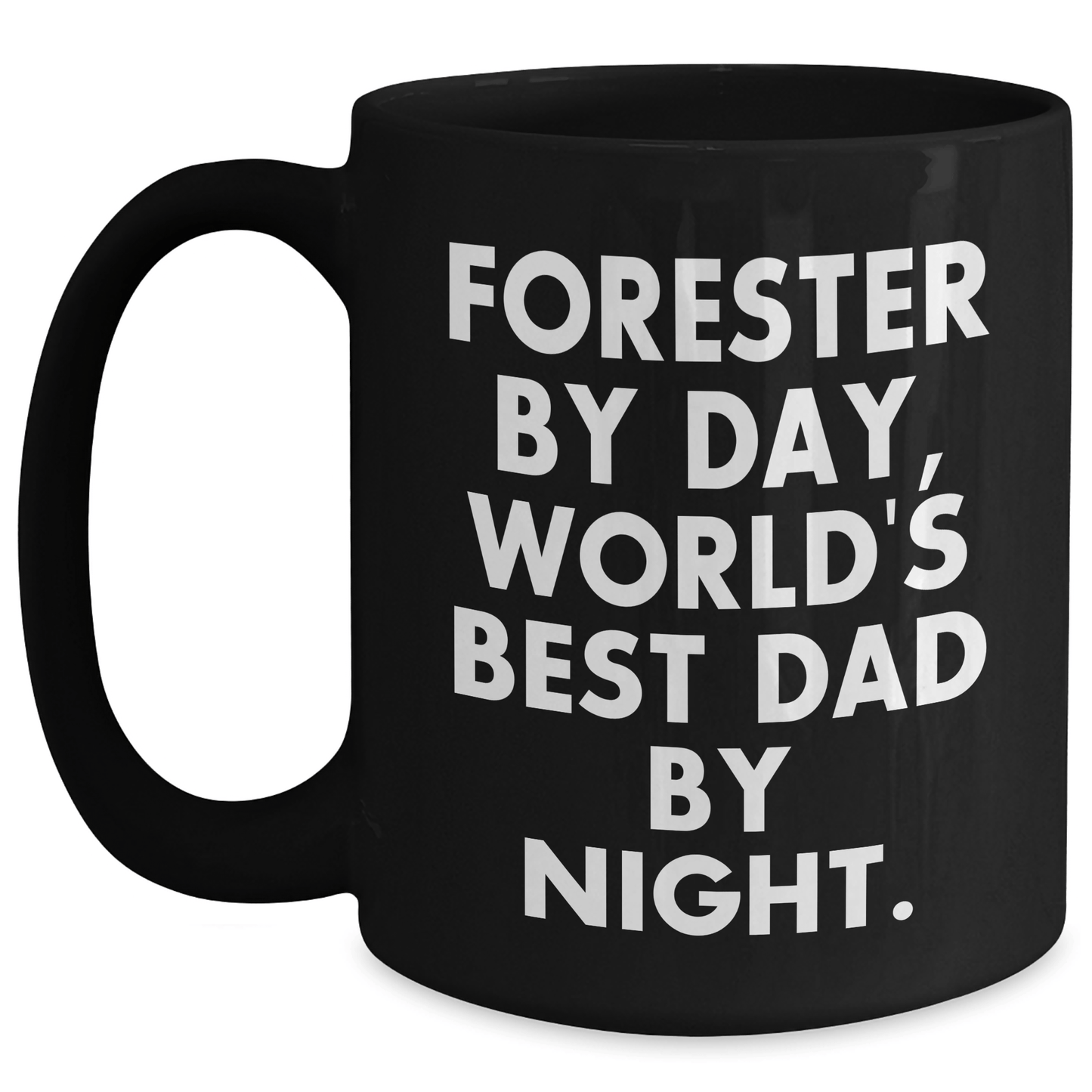 Forester's Daily Grind, World's Best Dad's Night, Funny Gifts from Men to Forester on Father's Day - Black Coffee Mug - Victory Thru Vision 