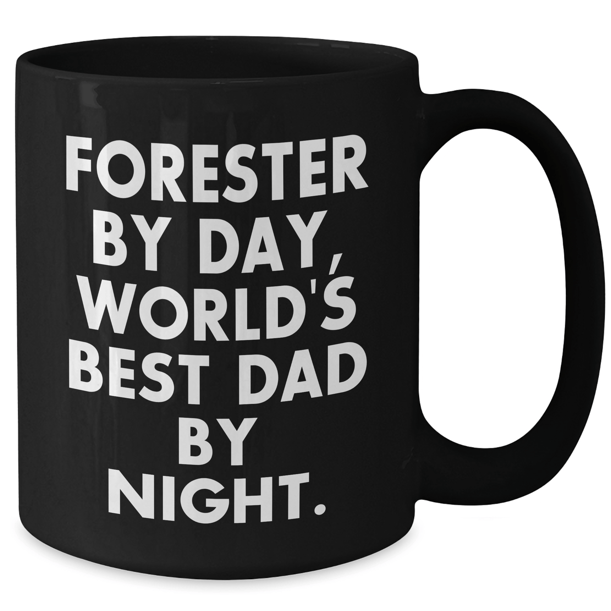Forester's Daily Grind, World's Best Dad's Night, Funny Gifts from Men to Forester on Father's Day - Black Coffee Mug - Victory Thru Vision 