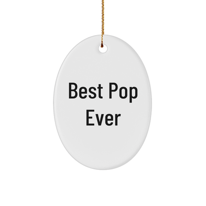 Fun Pop Gifts for Friends from Best Pop Ever Oval Ornament, White, 3.25 inches, Perfect for Christmas - Victory Thru Vision 