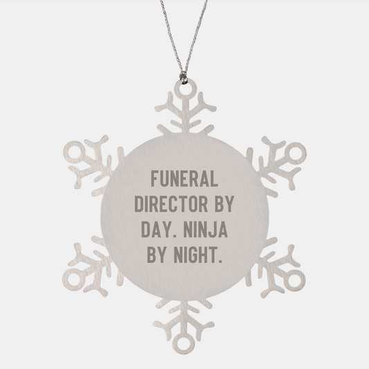 Funeral Director Gifts for Men - Snowflake Ornament by Day, Ninja By Night, Christmas Unique Gifts from Friends and Family - Victory Thru Vision 