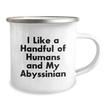 Funny Abyssinian Cat Lover Gifts - I Like A Handful Of Humans And My Abyssinian, Graduation Unique Gifts for Men, Women, Friends, Family - Victory Thru Vision