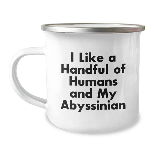 Funny Abyssinian Cat Lover Gifts - I Like A Handful Of Humans And My Abyssinian, Graduation Unique Gifts for Men, Women, Friends, Family - Victory Thru Vision