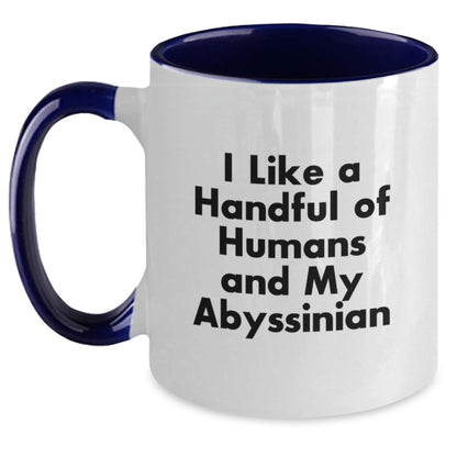 Funny Abyssinian Cat Quotes Gifts from Friends for Abyssinian Cat Lovers - Two Tone Coffee Mug, Graduation Unique Gifts - Victory Thru Vision