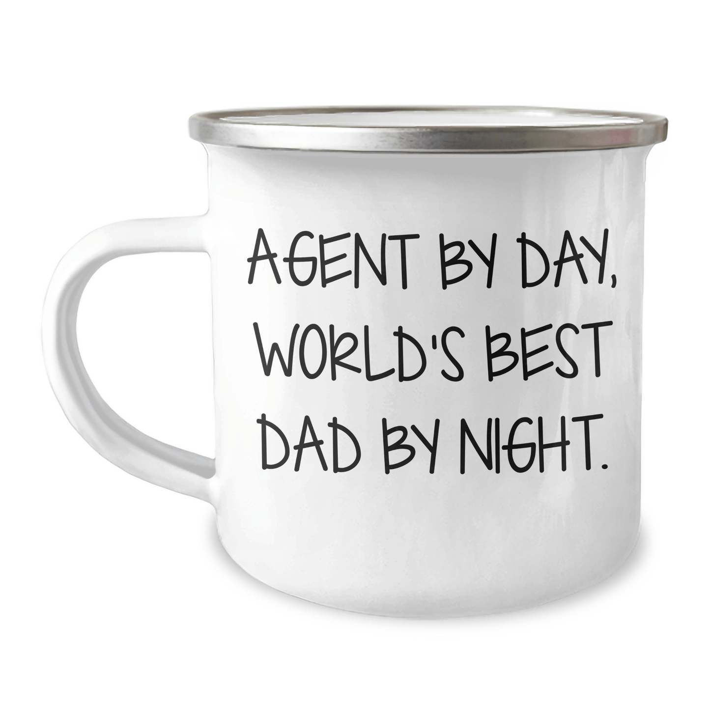 Funny Agent Gifts, Agent By Day, World's Best Dad By Night., Funny Camping Mug for Graduation, Gifts from Men to Agent, Agent's Unique Gift - Victory Thru Vision