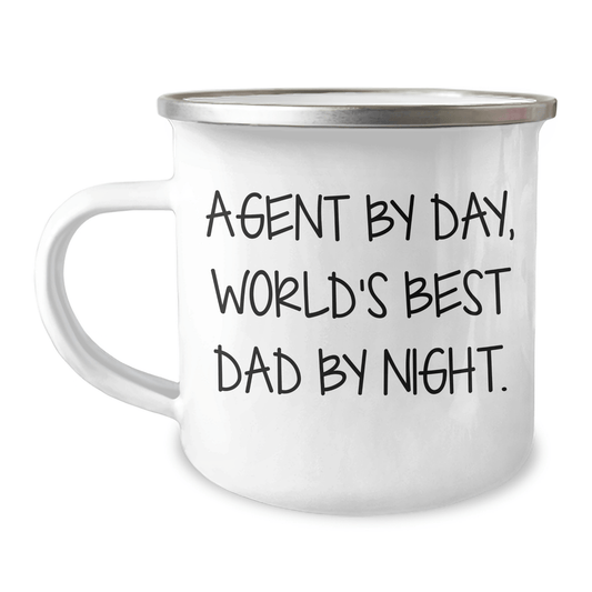 Funny Agent Gifts, Agent By Day, World's Best Dad By Night., Funny Camping Mug for Graduation, Gifts from Men to Agent, Agent's Unique Gift - Victory Thru Vision