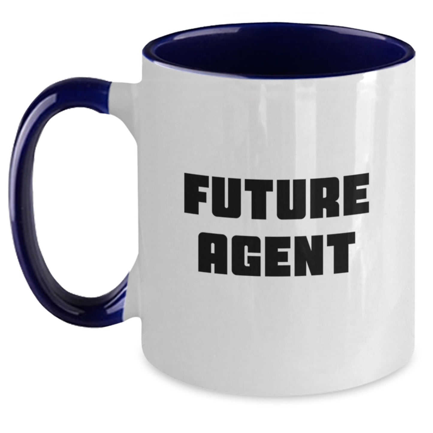 Funny Agent Gifts from Friends for Future Agent Graduation Two Tone Coffee Mugs, Black and White, Red and White, Navy and White, Pink and White - Victory Thru Vision