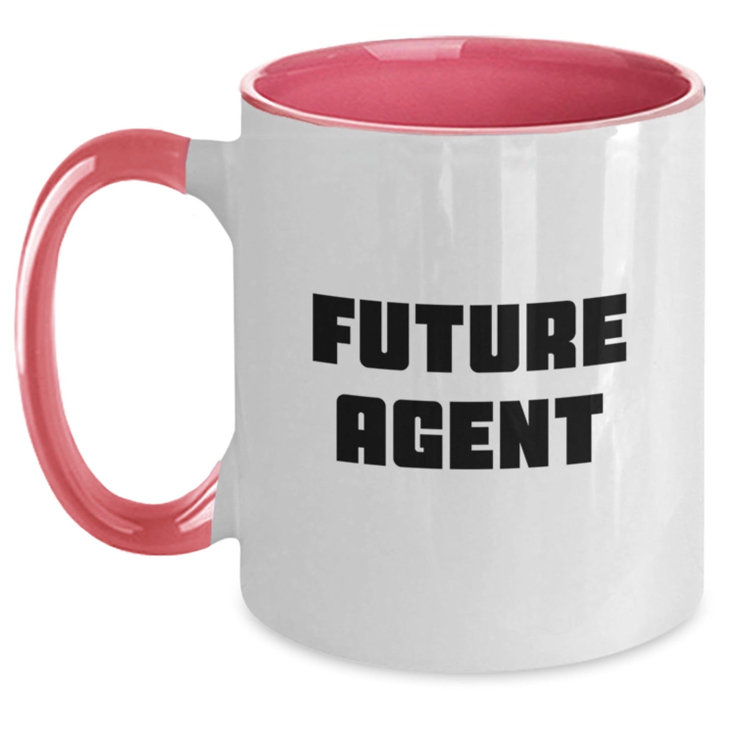 Funny Agent Gifts from Friends for Future Agent Graduation Two Tone Coffee Mugs, Black and White, Red and White, Navy and White, Pink and White - Victory Thru Vision