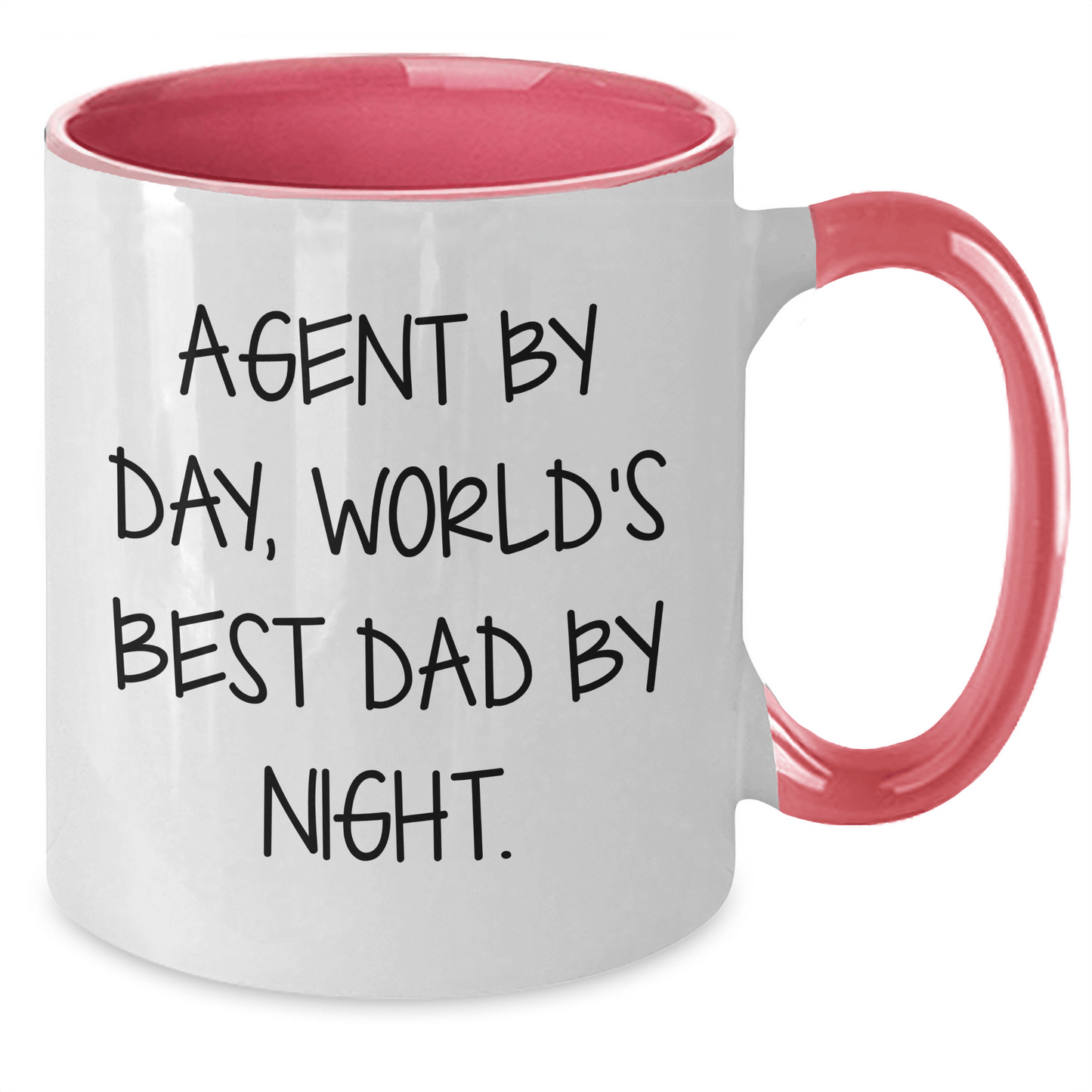 Funny Agent Gifts from Men to Agent by Day World's Best Dad By Night Graduation Unique Gifts Two Tone Coffee Mug - Victory Thru Vision