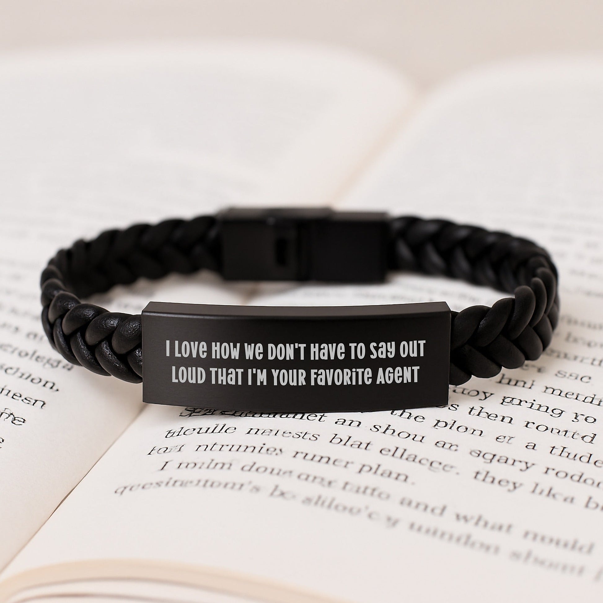 Funny Agent Gifts from Men to Agent for Graduation Unique Interlaced Leather Bracelet I Love How We Don't Have To Say Out Loud That I'm Your Favorite Agent - Victory Thru Vision