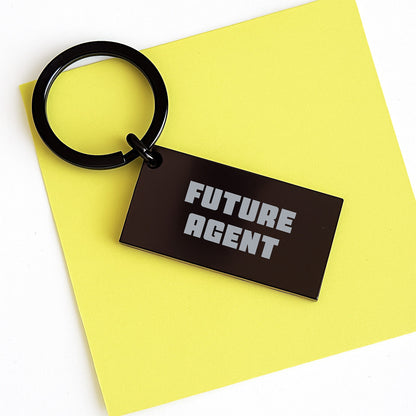 Funny Agent Keychain Gifts from Friends for Future Agents Graduation, Handcrafted with Durable Stainless Steel, Inspirational Quote - Victory Thru Vision