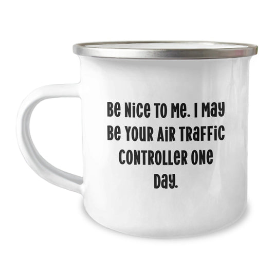 Funny Air Traffic Controller Gifts, Camping Mug, Inspirational Quote, Gifts from Mom to Air Traffic Controller Graduate, 12 oz Stainless Steel Enamel Finish - Victory Thru Vision