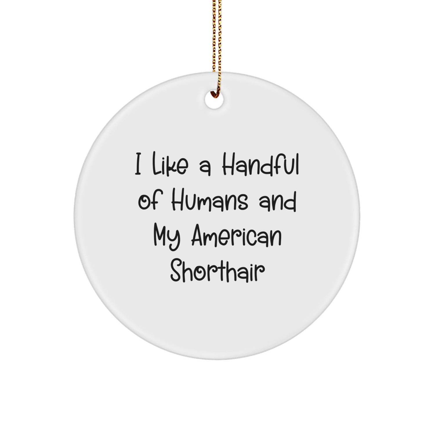 Funny American Shorthair Cat Lover Circle Ornament, Gifts from Friends, Gifts for American Shorthair Cat, Christmas Unique Gift Ideas - Victory Thru Vision