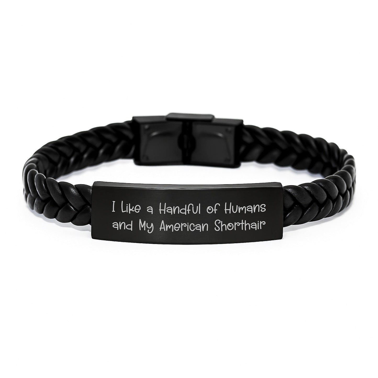 Funny American Shorthair Cat Lover Gifts from Friends to Family - Interlaced Leather Bracelet for Men and Women Graduation Unique Gifts - Victory Thru Vision