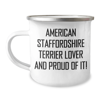 Funny American Staffordshire Terrier Dog Lover Gifts for Dad, Camping Mug from Men, Gifts for American Staffordshire Terrier Dog Enthusiasts, Father's Day Unique Gifts - Victory Thru Vision 