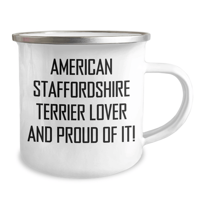 Funny American Staffordshire Terrier Dog Lover Gifts for Dad, Camping Mug from Men, Gifts for American Staffordshire Terrier Dog Enthusiasts, Father's Day Unique Gifts - Victory Thru Vision 