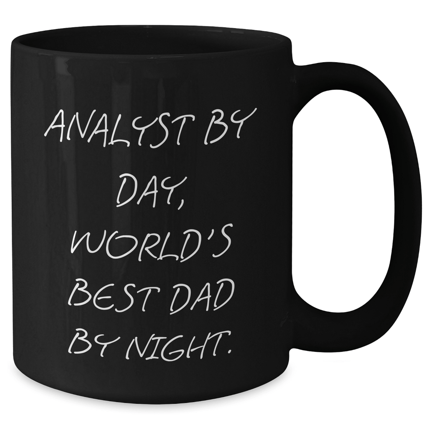 Funny Analyst Gifts for Men, World's Best Dad Black Coffee Mug, 11oz or 15oz, Microwave and Dishwasher Safe, Gifts from Dad to Analyst, Graduation Unique Gifts - Victory Thru Vision