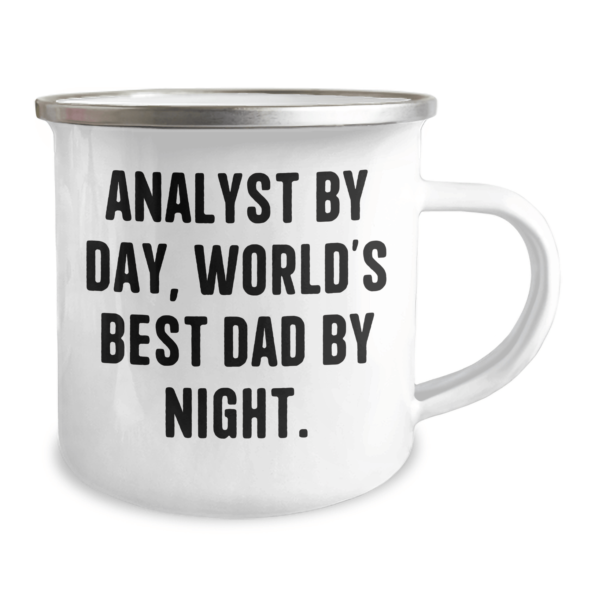 Funny Analyst Gifts from Dad - Camping Mug, World's Best Analyst By Day, Perfect Graduation Unique Gifts for Analyst Men - Victory Thru Vision