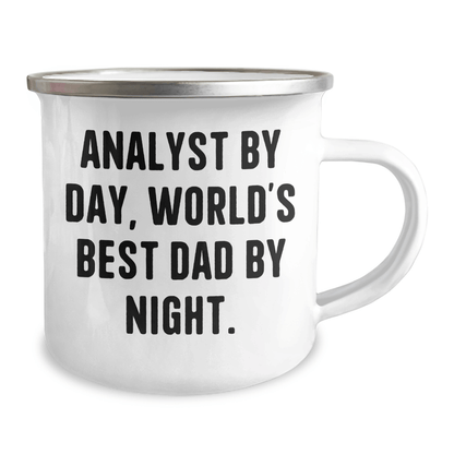 Funny Analyst Gifts from Dad - Camping Mug, World's Best Analyst By Day, Perfect Graduation Unique Gifts for Analyst Men - Victory Thru Vision