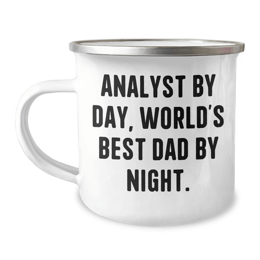 Funny Analyst Gifts from Dad - Camping Mug, World's Best Analyst By Day, Perfect Graduation Unique Gifts for Analyst Men - Victory Thru Vision