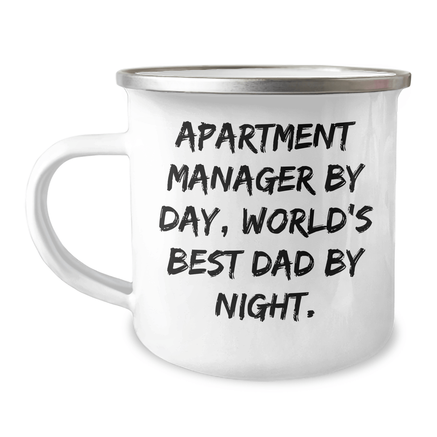 Funny Apartment Manager Gifts from Men to Friends, Apartment Manager By Day, World's Best Dad By Night. Camping Mug for Graduation Unique Gifts - Victory Thru Vision