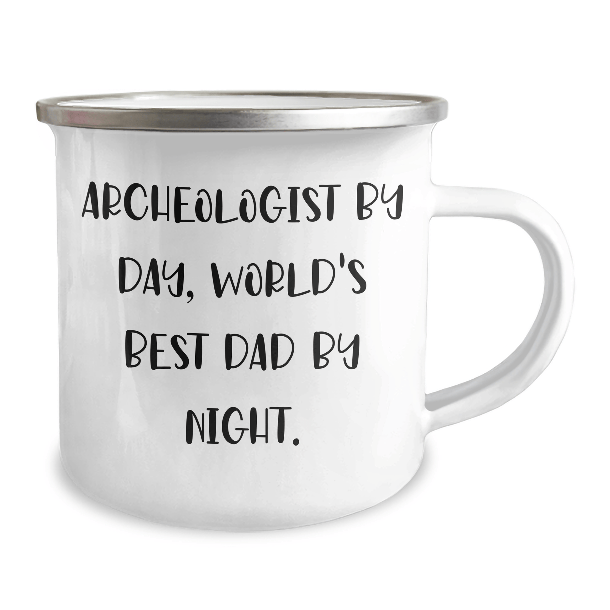 Funny Archeologist Gifts from Dad for Men, Camping Mug for Graduation, 'Archeologist By Day, World's Best Dad By Night.' - Victory Thru Vision