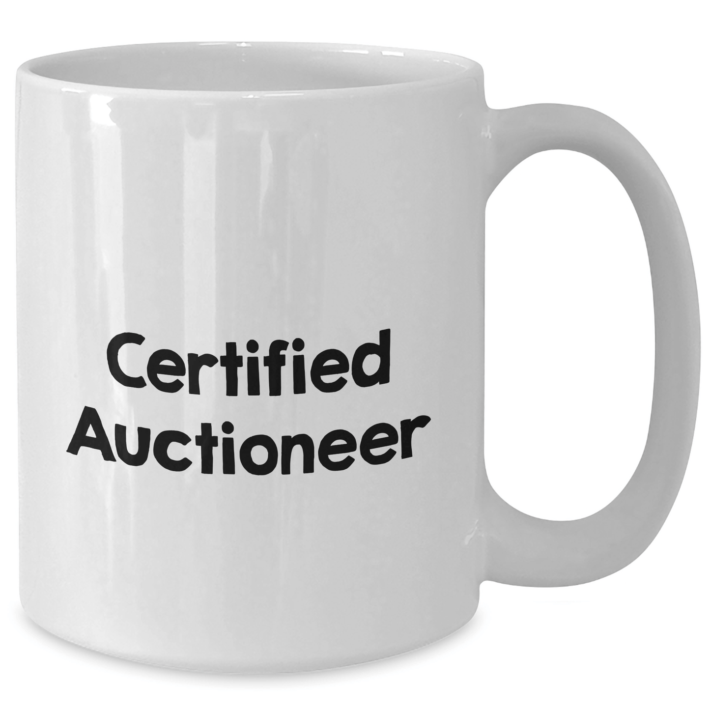 Funny Auctioneer Quotes Gifts for Men Certified White Coffee Mug, Gifts from Friends to Auctioneer, Father's Day Unique Gifts - Victory Thru Vision 