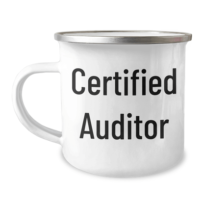 Funny Auditor Gifts for Men from Friends - Camping Mug for Dad on Father's Day, 'Life is audit, with a beer' Quote - Victory Thru Vision 