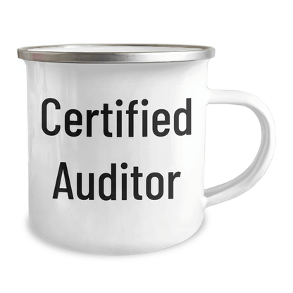 Funny Auditor Gifts for Men from Friends - Camping Mug for Dad on Father's Day, 'Life is audit, with a beer' Quote - Victory Thru Vision 