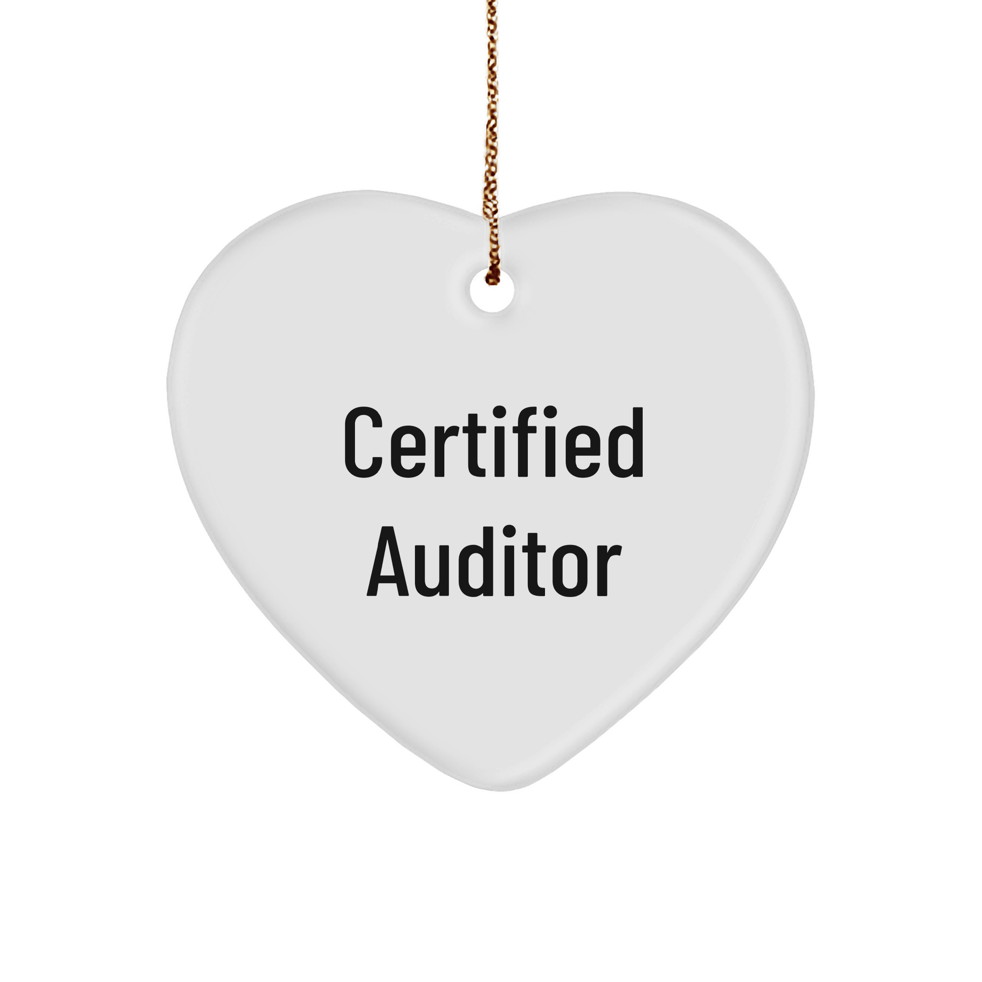Funny Auditor Gifts from Men to Friends, Heart Ornament for Certified Auditor, Christmas Unique Presents - Victory Thru Vision 