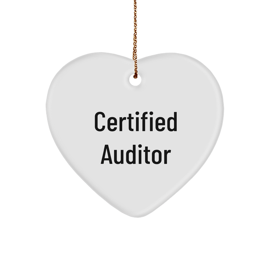 Funny Auditor Gifts from Men to Friends, Heart Ornament for Certified Auditor, Christmas Unique Presents - Victory Thru Vision 