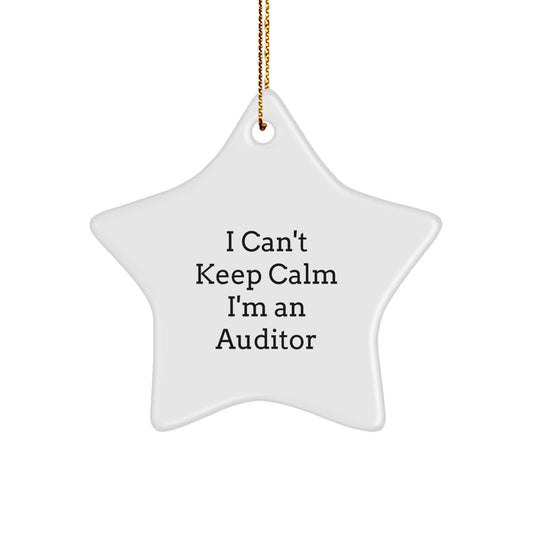 Funny Auditor Gifts I Can't Keep Calm I'm An Auditor Star Ornament, Gifts from Friends to Auditor, Christmas Unique Gifts - Victory Thru Vision