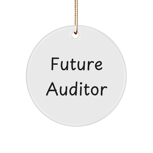 Funny Auditor Quotes Christmas Circle Ornament Gifts for Men from Friends, Gifts from Women to Future Auditor - Victory Thru Vision