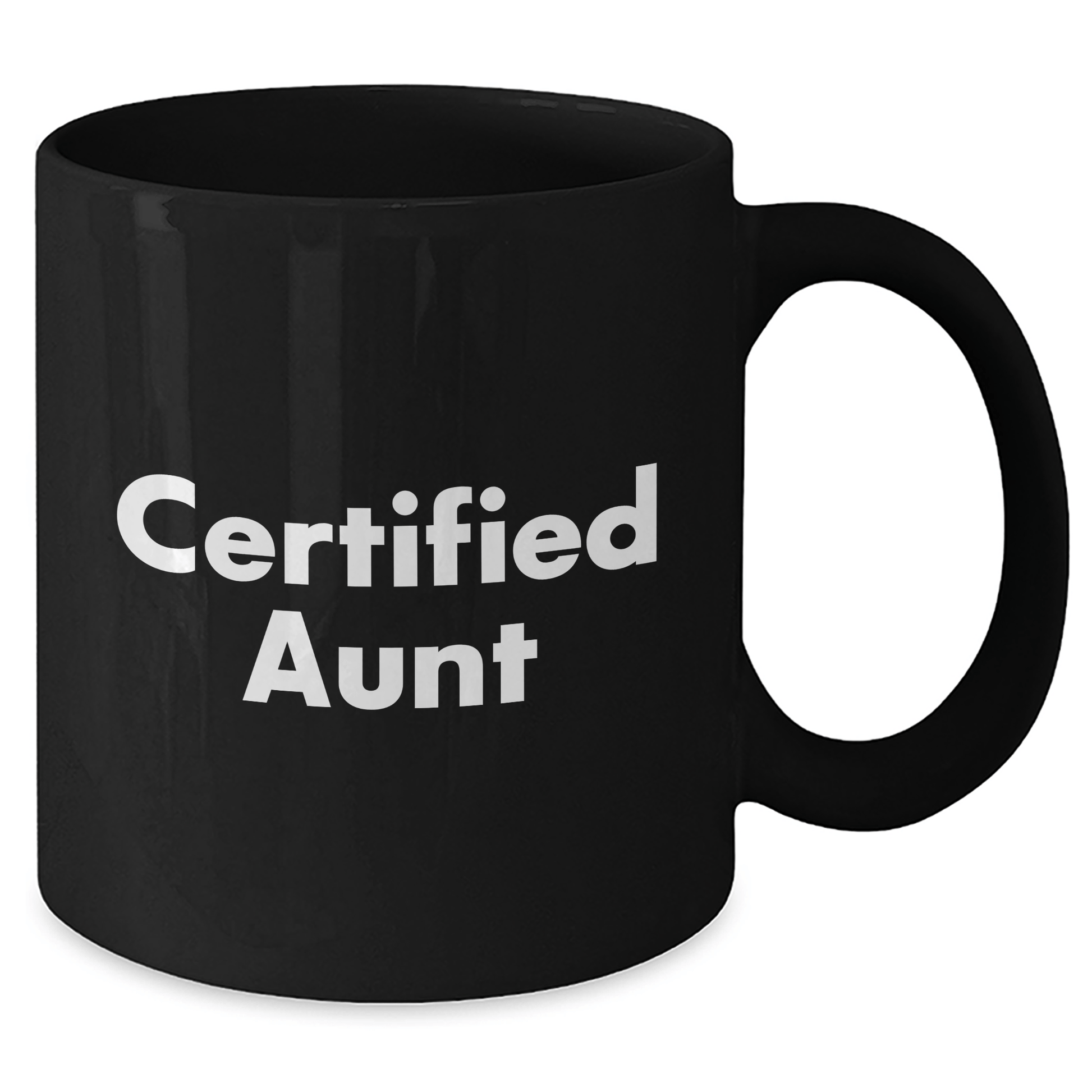 Funny Aunt Gifts from Men to Women - 'Certified Aunt' Black Coffee Mug for Father's Day Unique Gifts - Victory Thru Vision 