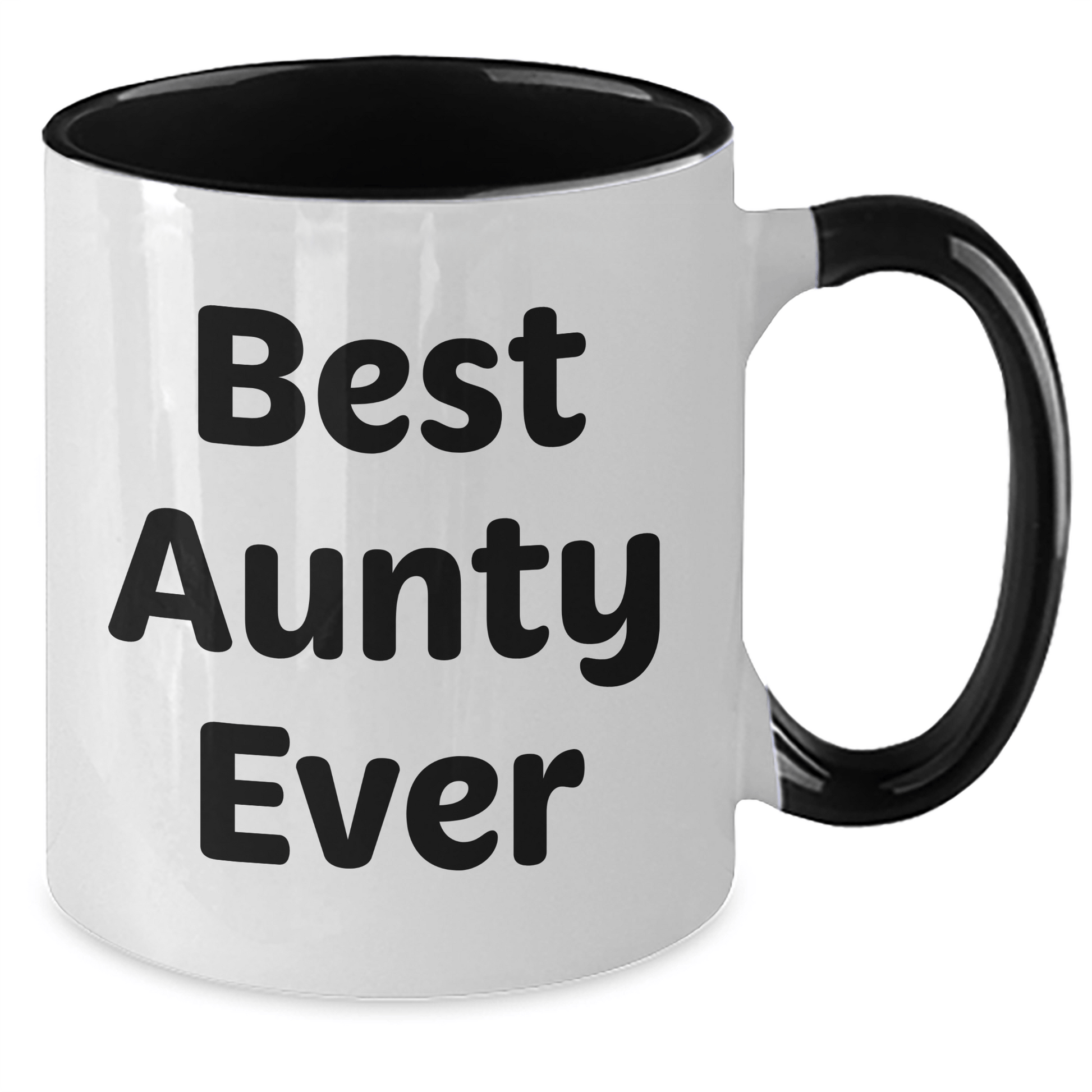 Funny Aunty Gifts - Best Aunty Ever Quote Two Tone Coffee Mug for Her, Gifts from Family to Aunty on Father's Day - Victory Thru Vision 