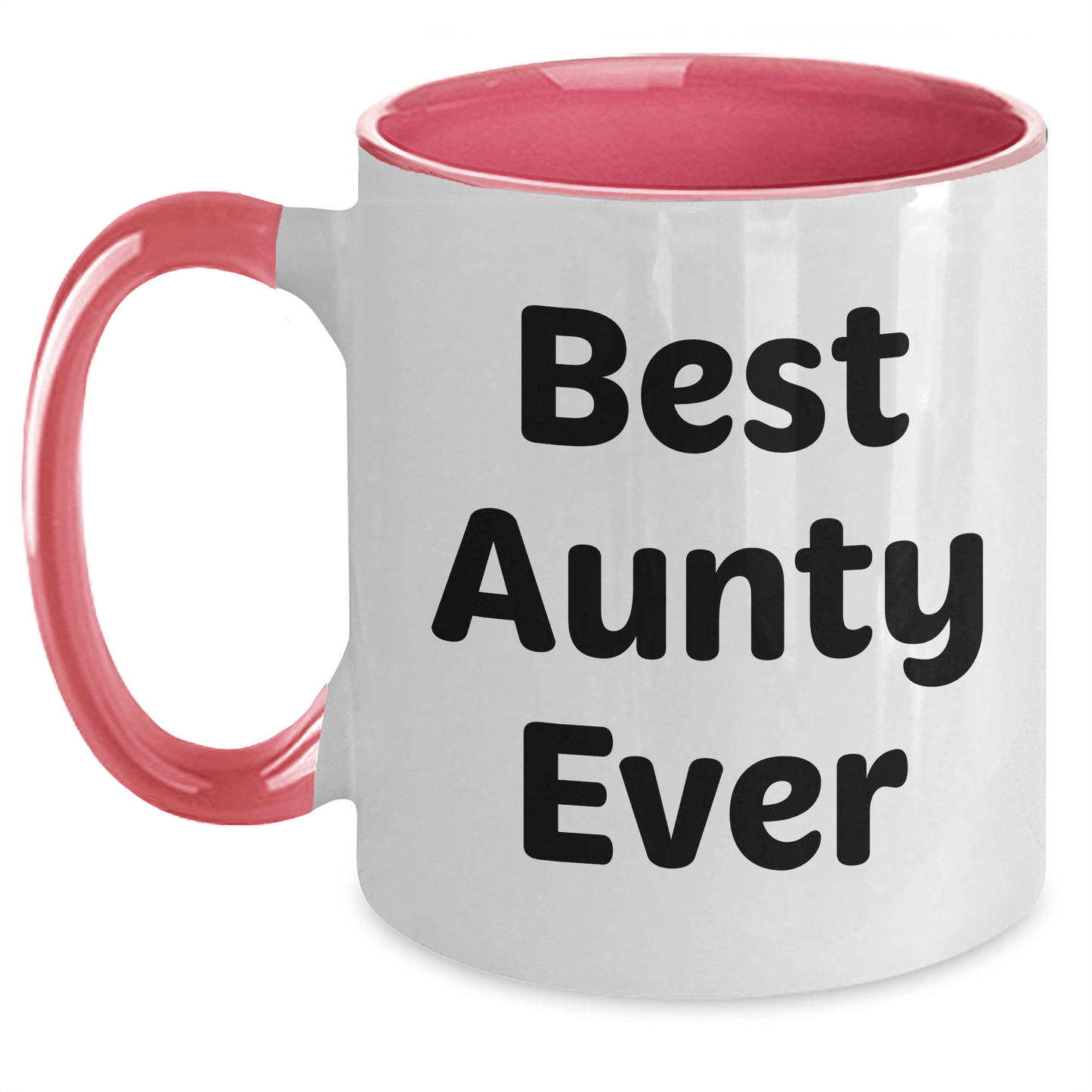 Funny Aunty Gifts - Best Aunty Ever Quote Two Tone Coffee Mug for Her, Gifts from Family to Aunty on Father's Day - Victory Thru Vision 