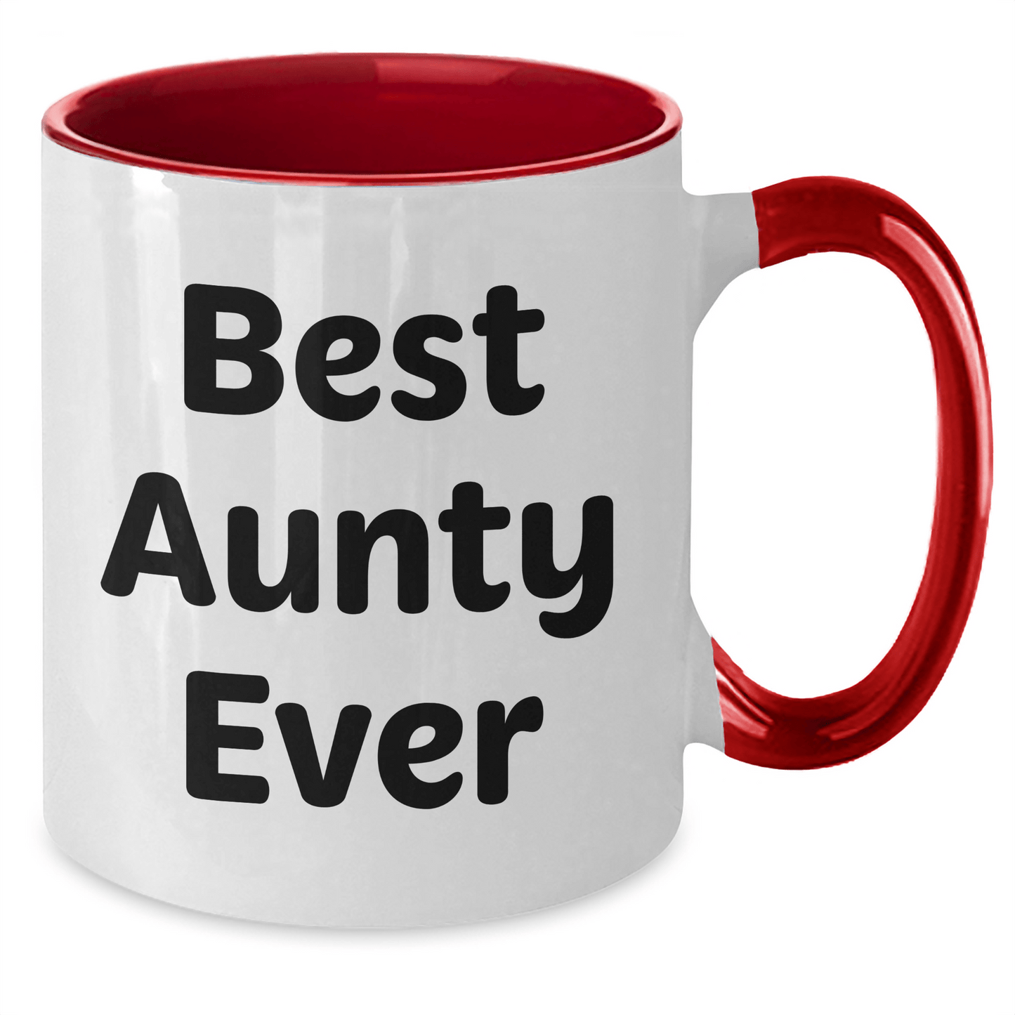 Funny Aunty Gifts - Best Aunty Ever Quote Two Tone Coffee Mug for Her, Gifts from Family to Aunty on Father's Day - Victory Thru Vision 