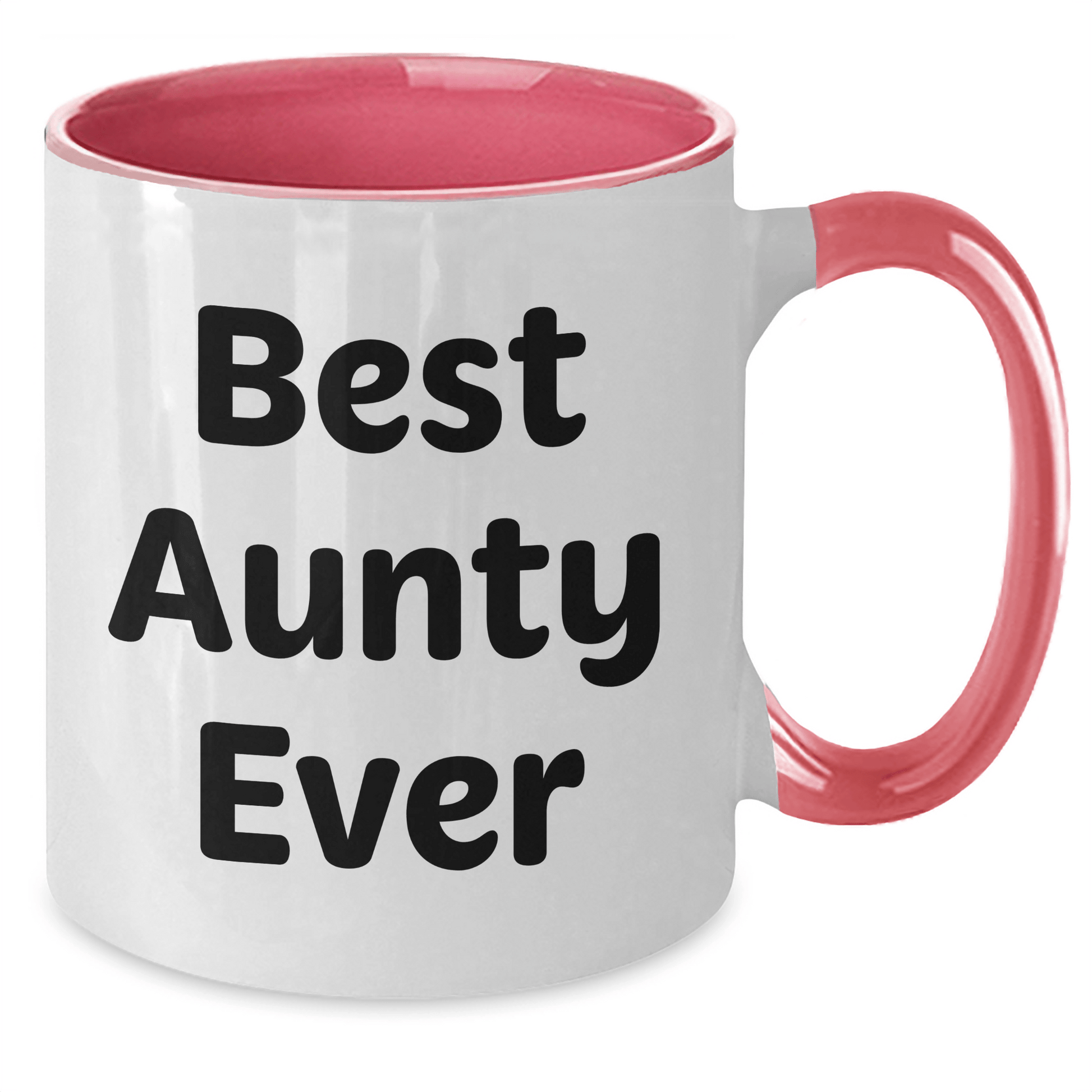 Funny Aunty Gifts - Best Aunty Ever Quote Two Tone Coffee Mug for Her, Gifts from Family to Aunty on Father's Day - Victory Thru Vision 