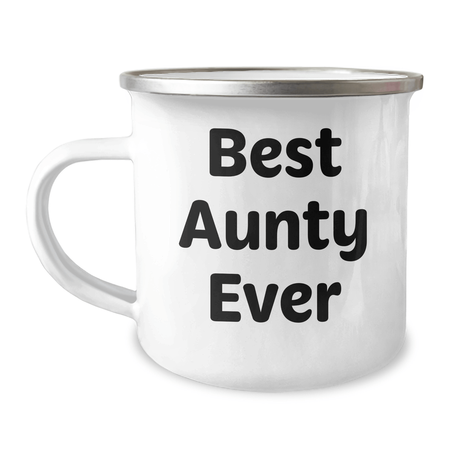 Funny Aunty Gifts for Her, Best Aunty Ever Quote, 12 oz Camping Mug, Gifts from Family for Father's Day - Victory Thru Vision 