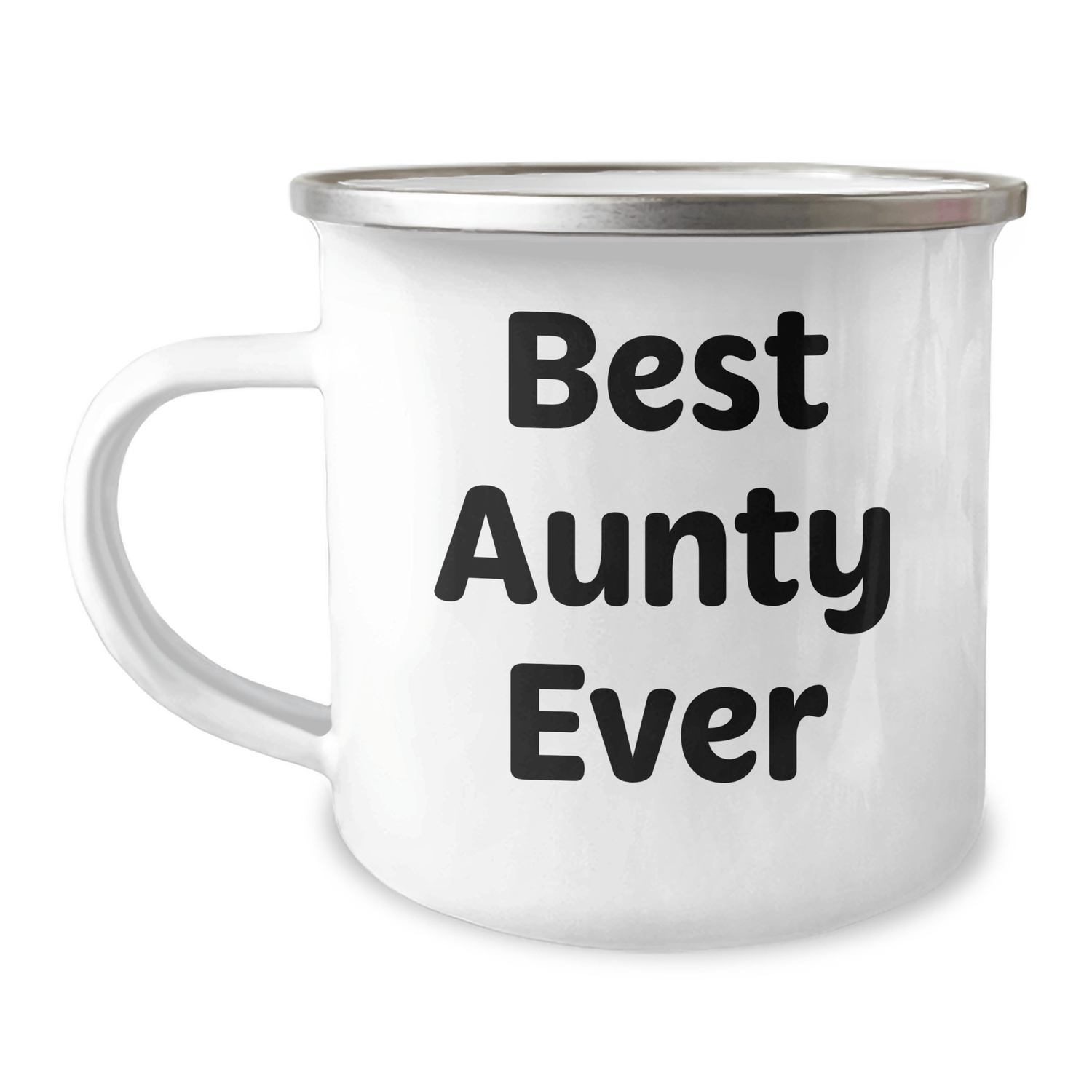 Funny Aunty Gifts for Her, Best Aunty Ever Quote, 12 oz Camping Mug, Gifts from Family for Father's Day - Victory Thru Vision 