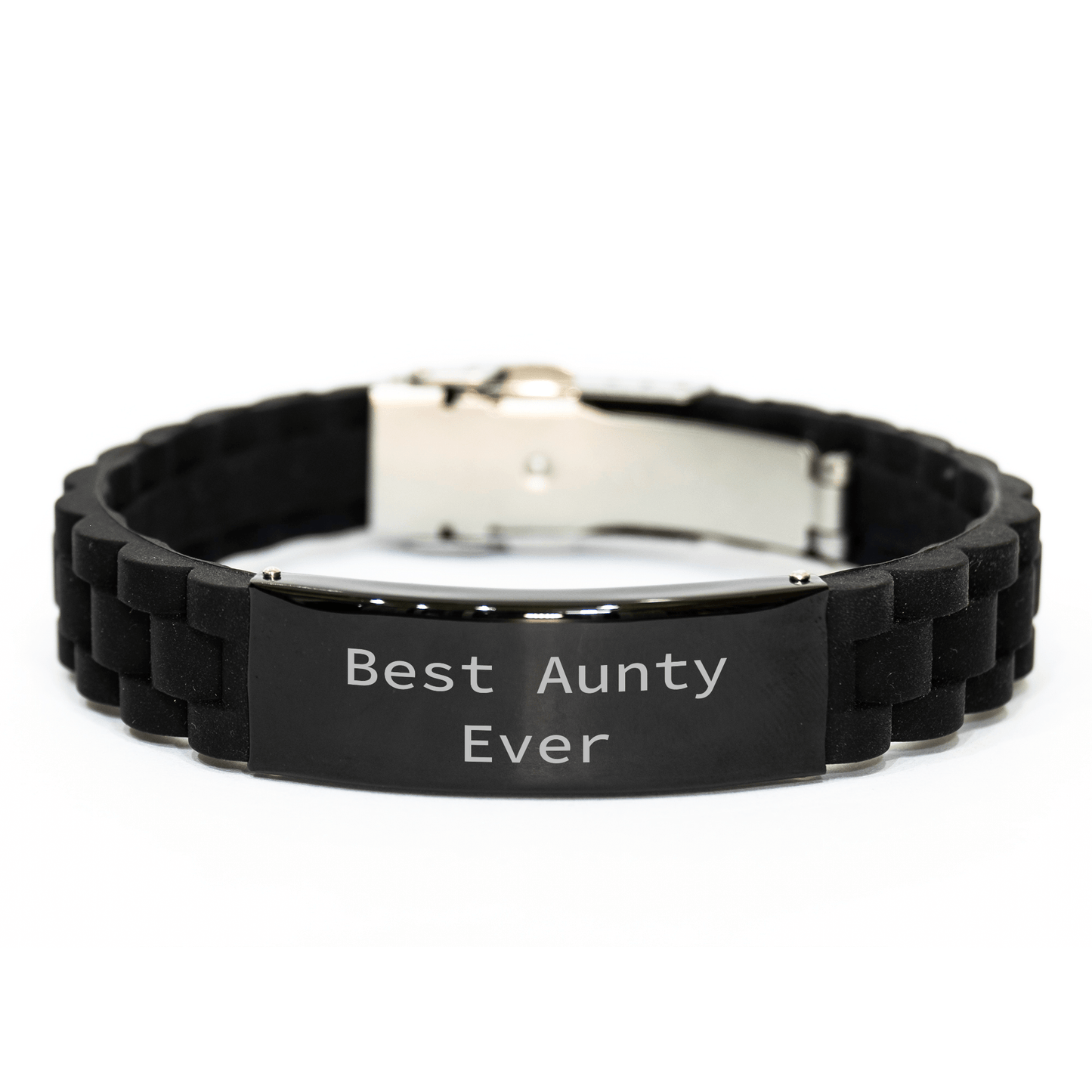 Funny Aunty Gifts from Men, Best Aunty Ever Glide lock Clasp Bracelet for Aunty, Unique Father's Day Unique Gifts - Victory Thru Vision 