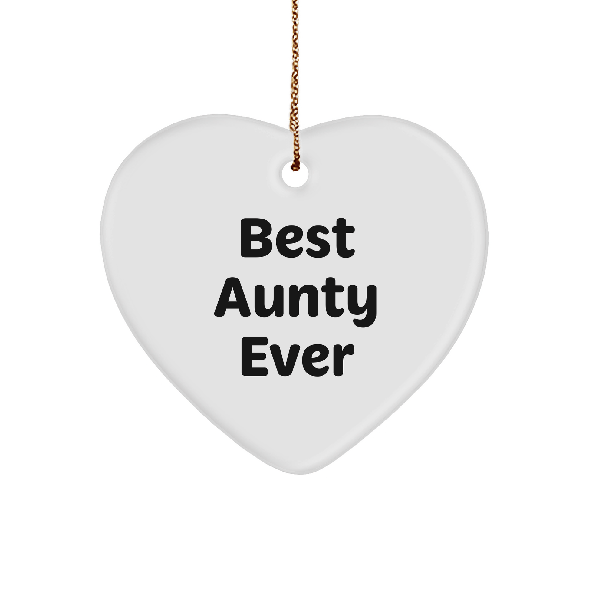 Funny Aunty Gifts from Men to Best Aunty Ever, Heart Ornament for Christmas - Victory Thru Vision 