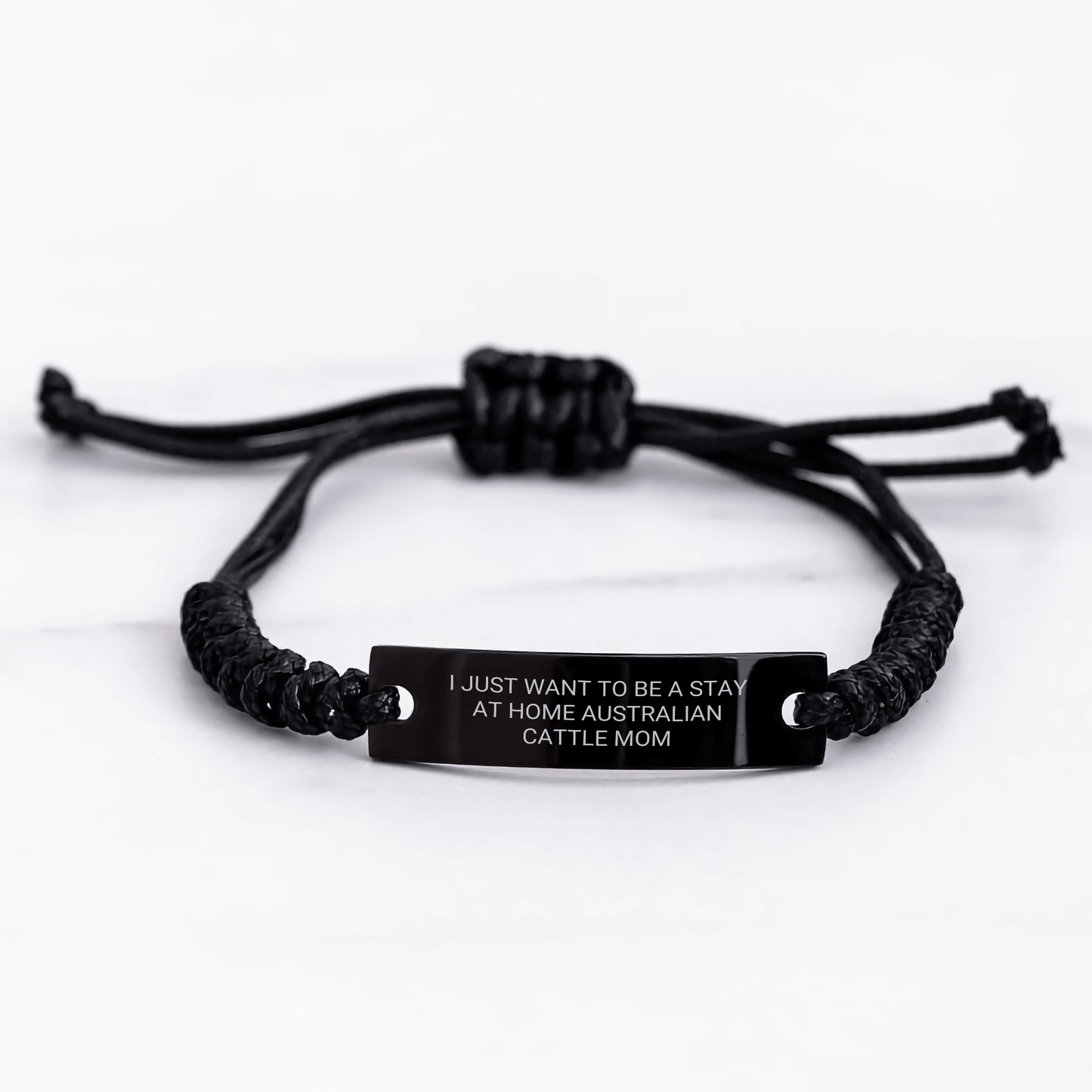 Funny Australian Cattle Dog Mom Gifts for Men - I Just Want To Be A Stay At Home Australian Cattle Mom Rope Bracelet from Men, Perfect for Father's Day Unique Gifts - Victory Thru Vision 