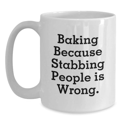 Funny Baking Gifts for Her from Friends, Women, Family - Baking Quote White Coffee Mug, 11oz or 15oz Ceramic - Victory Thru Vision