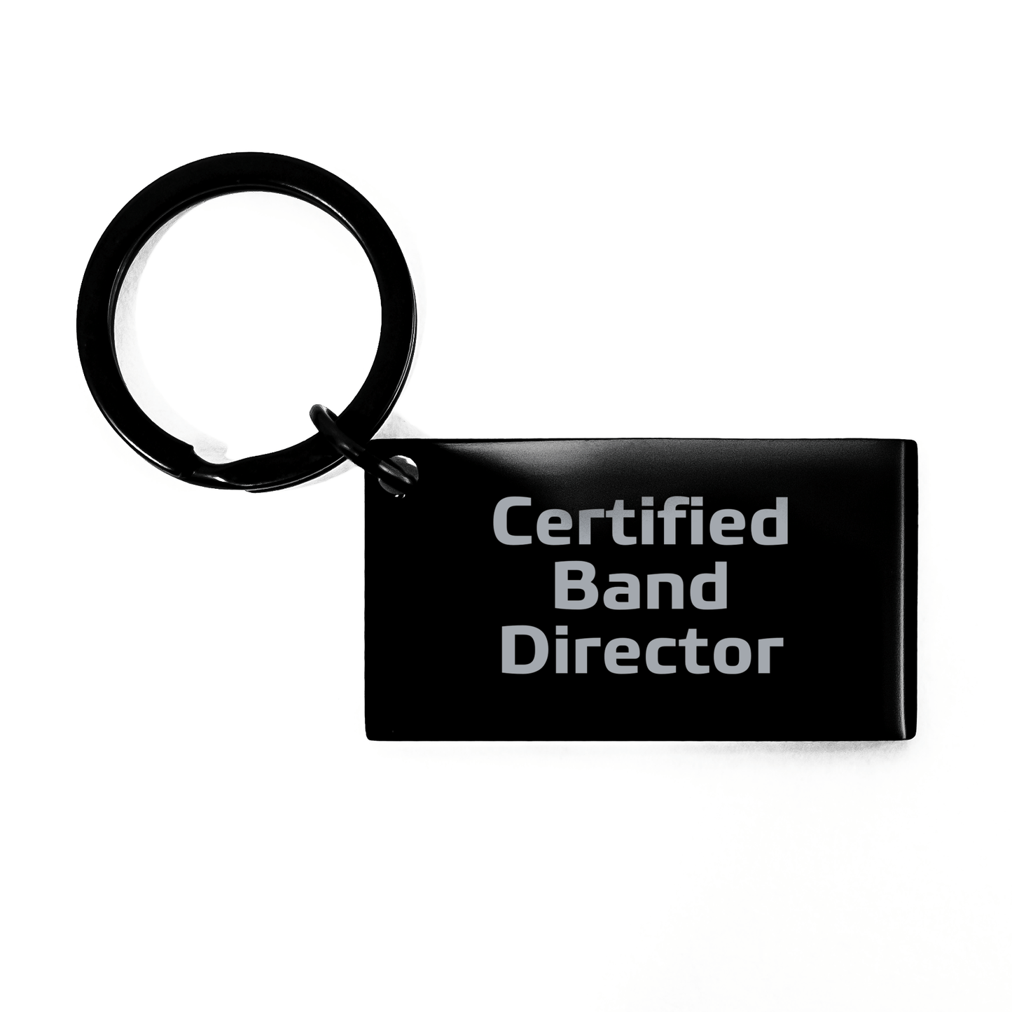 Funny Band Director Gifts for Men Keychain with Inspirational Quote from Certified Band Director for Father's Day - Victory Thru Vision 