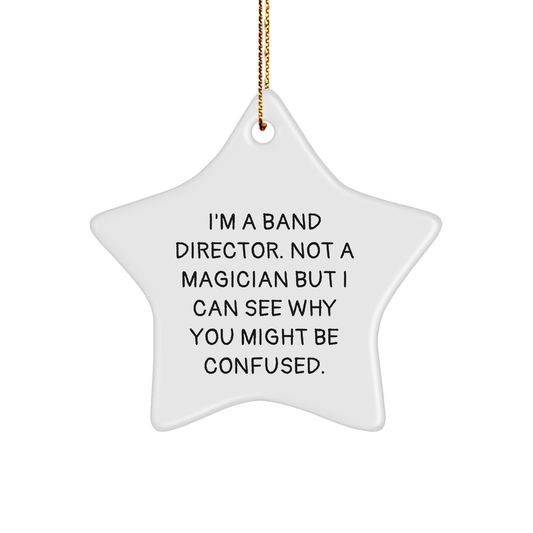 Funny Band Director Gifts: Inspirational Star Ornament for Him, Unique Christmas Unique Gifts from Mom to Band Director, Band Director Appreciation Present - Victory Thru Vision 