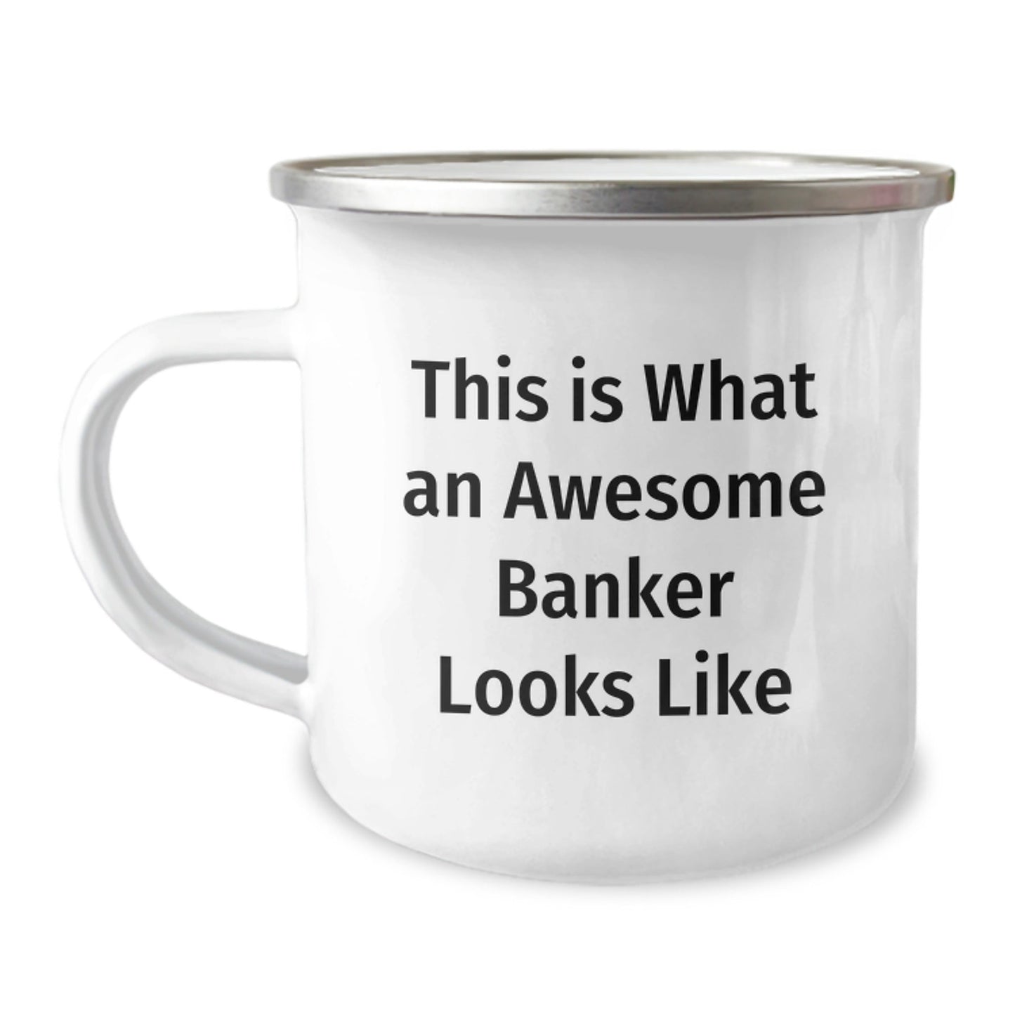 Funny Banker Gifts for Graduation, Camping Mug with Awesome Quote 'This Is What An Awesome Banker Looks Like', Gifts from Friends, Gifts for Banker - Victory Thru Vision